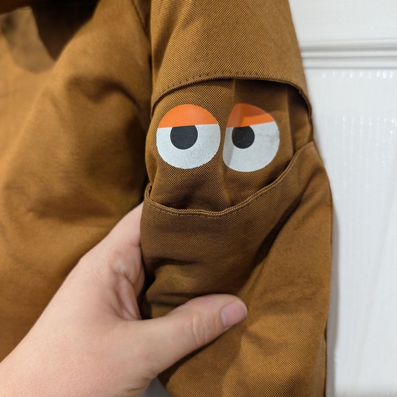 Cat & Jack Brown Hooded Winter Jacket with Monster Eye Design in Size 3T - Picture 7 of 12